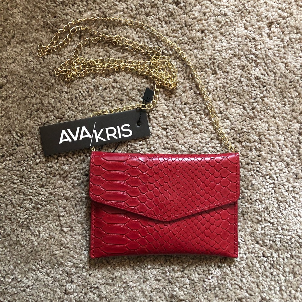 Ava & Kris Meg Ruby Red Snake Purse